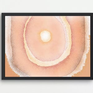 Peach Orange Circles Art Print: Zen Art Painting (Digital Download)