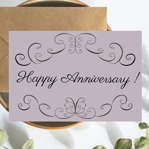 Cartão de feliz aniversário violeta para impressão | Cartão de aniversário de estilo clássico para qualquer ocasião