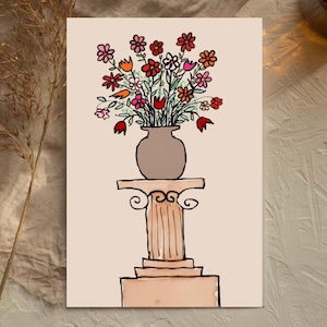 Grußkarte mit Blumen | Karte zum selbst ausdrucken | Handbemalte Instant Download Karte | Jede Anlass-Karte | Blumenmuster-Karte
