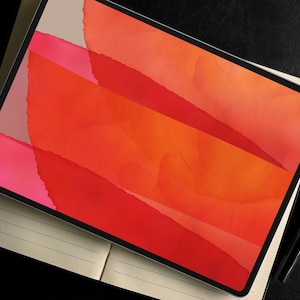 Wallpaper for Ipad, Laptop or Desktop Computer | Abstract Colorful Screensaver | Pink and Orange Digital Wallpaper | Aesthetic IPad Setup