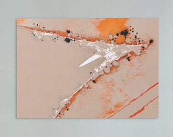 Beige & Orange Abstract Art Print: Minimalist Wall Decor (Digital Download)