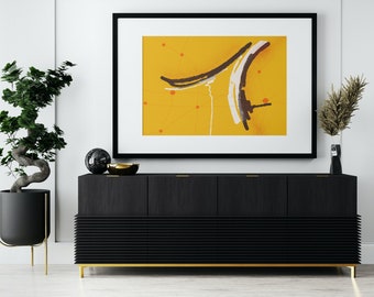 Yellow Abstract Wall Art Print | Printable Yellow Abstract Wall Decor | Contemporary Yellow Wall Decoration | Happy Office Wall Decoration