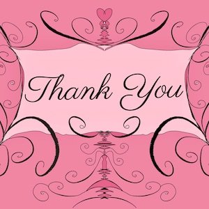 Printable Pink Thank You Card: Classic Design (Digital Download)