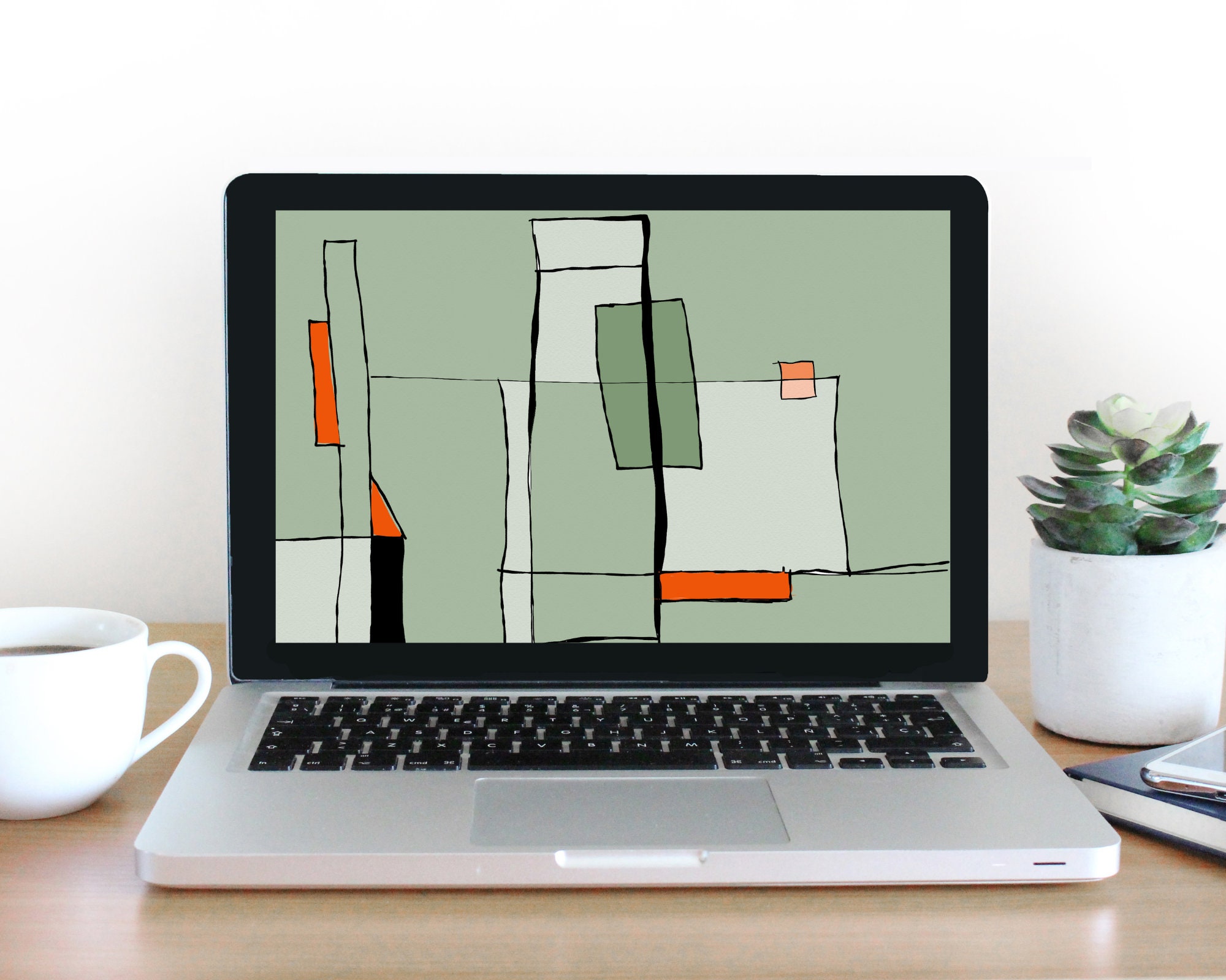 IPad Wallpaper, Sage Green iPad Wallpaper, iPad Background Aesthetic