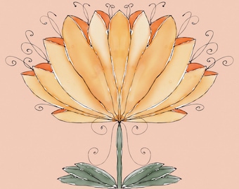 Floral Greeting Card for Any Occasion | Instant Download Hand Painted Floral Greeting Card | Printable Birthday Card with FlowerDigital