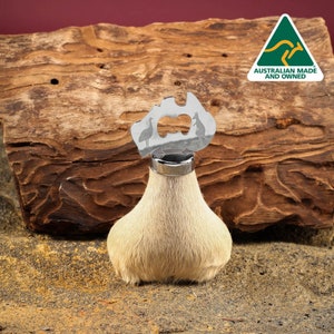 Australian Souvenir - Genuine Kangaroo Scrotum Bottle Opener, Gift (Medium)