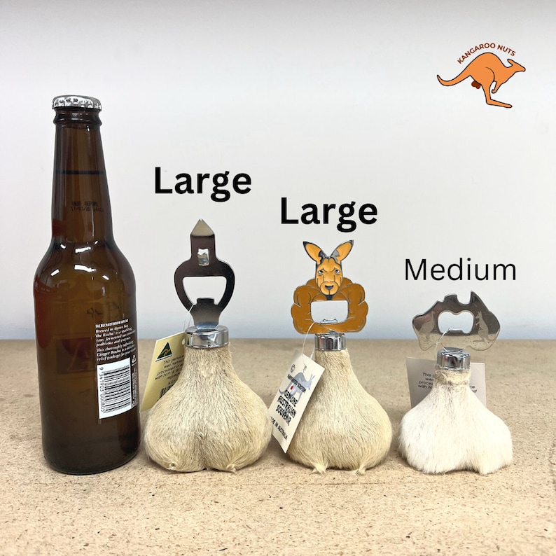 Australian Souvenir Genuine Kangaroo Scrotum Bottle Opener, Gift medium