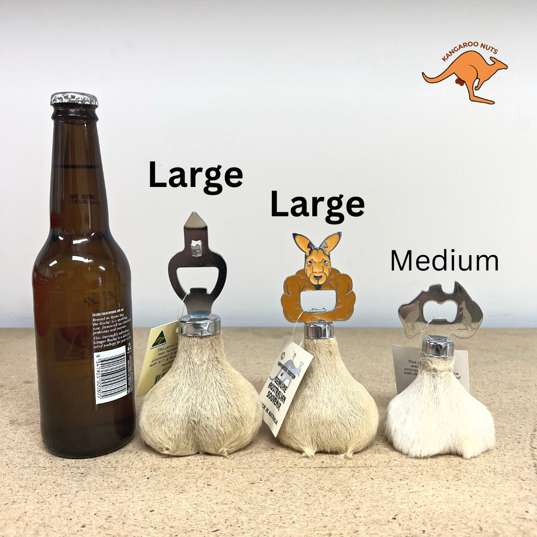 Australian Souvenir Genuine Kangaroo Scrotum Bottle Opener, Gift medium