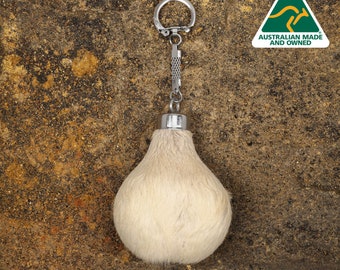 Australian Souvenir - Genuine Kangaroo Scrotum Keyring, Keychain