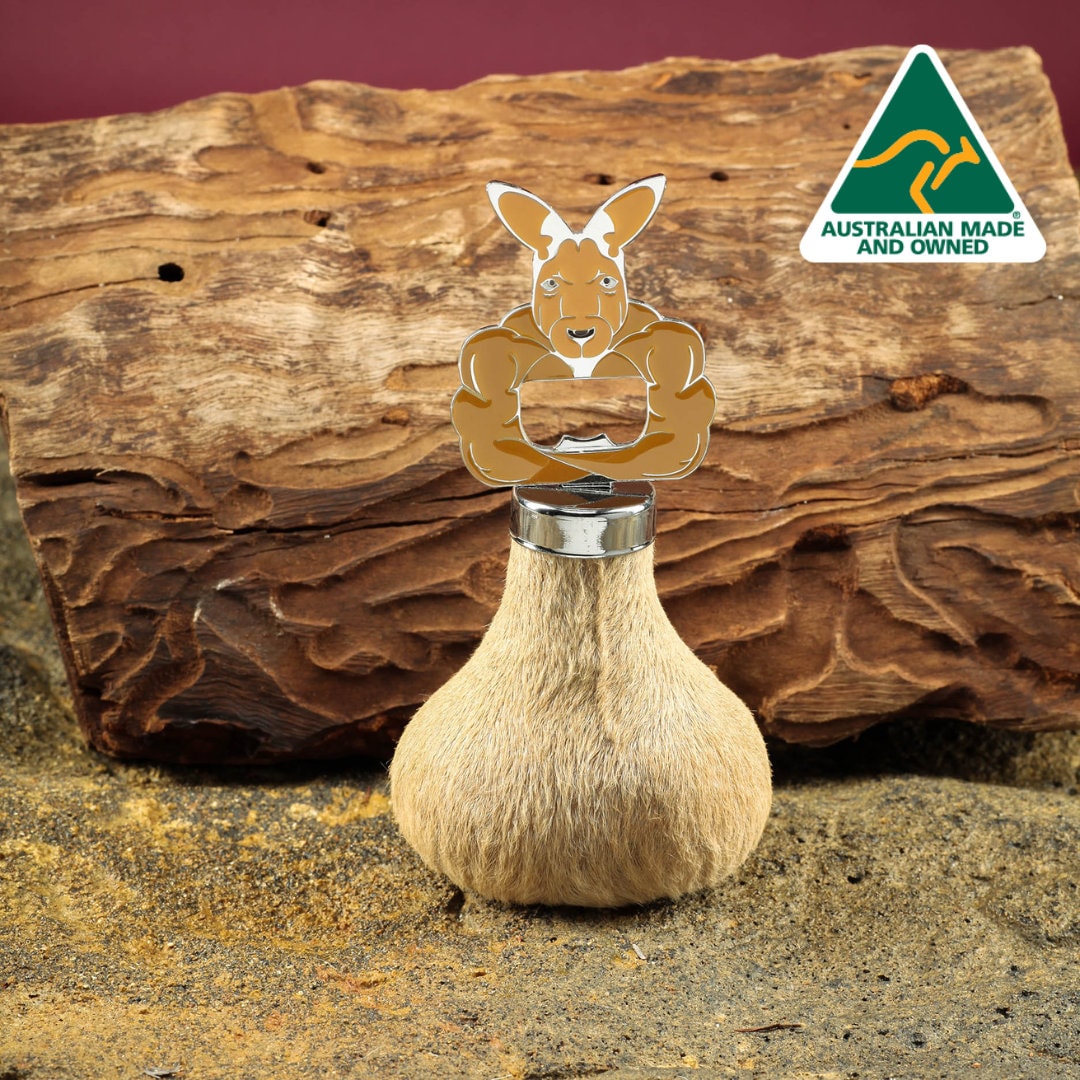 Australian Souvenir Genuine Kangaroo Scrotum Bottle Opener, Gift large