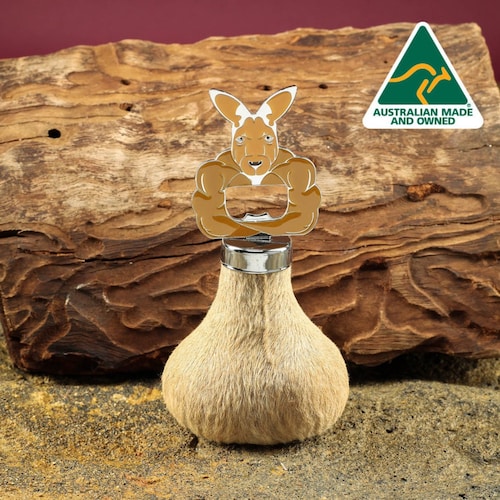 オーストラリアのお土産 - 本物のカンガルーの陰嚢のキーリング、キー