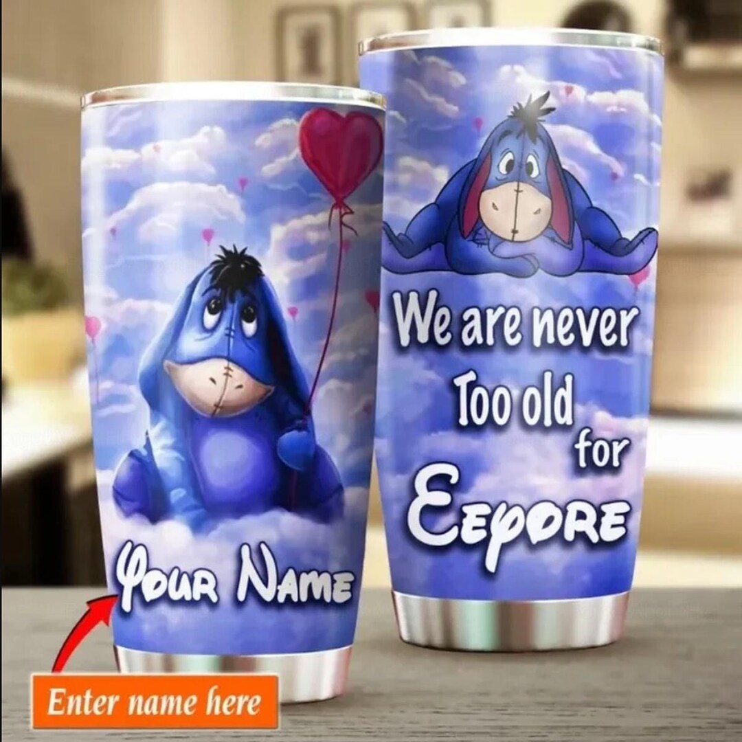 Eeyore Cute Tumbler, Eeyore Coffee Tumbler, Personalized Eeyore Tumbler