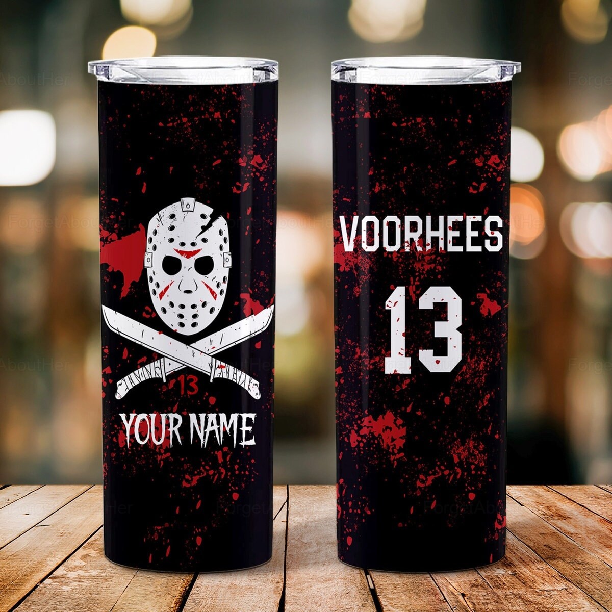 Halloween Jason Voorhees Tumbler Horror Skinny Tumbler Etsy