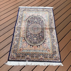 Top Quality Silk Rug Wall Hanging Pictorial Rug Silk Carpet 5x3 ft