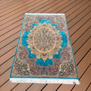 Top Quality Silk Rug Wall Hanging Pictorial Rug Silk Carpet 5x3 ft