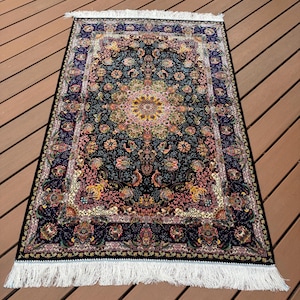 Top Quality Silk Rug Wall Hanging Pictorial Rug Silk Carpet 5x3 ft
