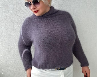 Angora Sweater for Women, Fluffy Angora Womens Turtleneck