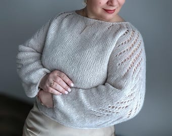 Chunky knitted Alpaca sweater, Oversized knit sweater for women, Loose knit mohair sweater, Aesthetic clothes, Trendy clothes,Casual clothes