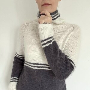 White angora turtleneck sweater on sale