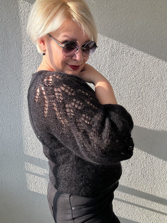 STRONG×SHOOP MOHAIR SHIRT BLACK S