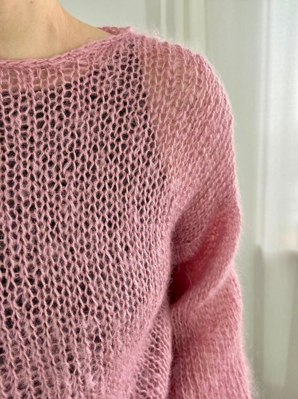 Fluffy Mohair Sweater, Pink Sweater, Womens Pullover Sweaters  