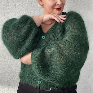 Mohair Cardigan White Knit Mohair Sweater Women Oversized Mohair Cardigan White Knit Mohair Sweater Women Oversized