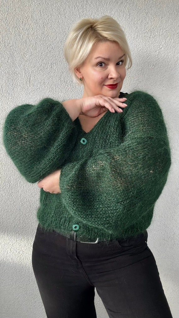 Oversized Mohair Cardigan, Fluffy Mohair, Open Front Cardigan, Loose Knitted Cardigan, Sweaters for Women, chunky knit cardigan
