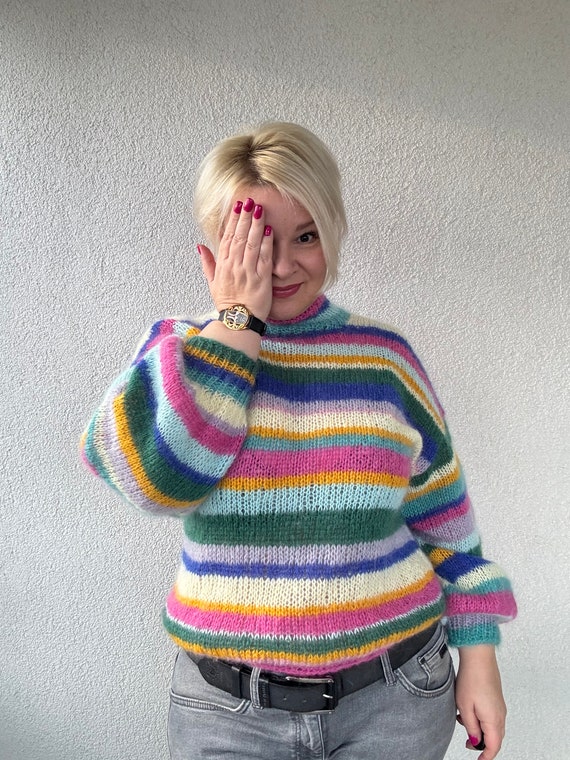 Pull Rayé Multicolore Femme Per Una – Taille M, Manches Longues, Col Rond