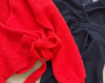 Alpaca Knitted Wrap Cardigan | Soft Handmade Sweater for Women | Wedding Jacket Alpaca