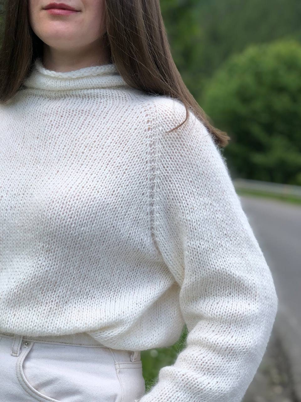 ワンピース THE TOE Richmond Angora Sweater White THE TOE RICHMOND ANGORA SWEATER