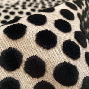 Black White Velvet Sofa,Velvet Polka Dot Upholstery Fabric, Velvet Upholstery Fabric, CushionChair , Curtain Fabric.Fabric by Meter