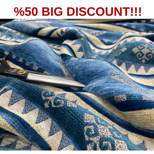 50% DISCOUNT, Upholstery Fabric Turkish Kilim Bohemian Tapestry Turkish Navajo Moroccan Mexican Ethnic Fabric Aztec Woven Fabric,