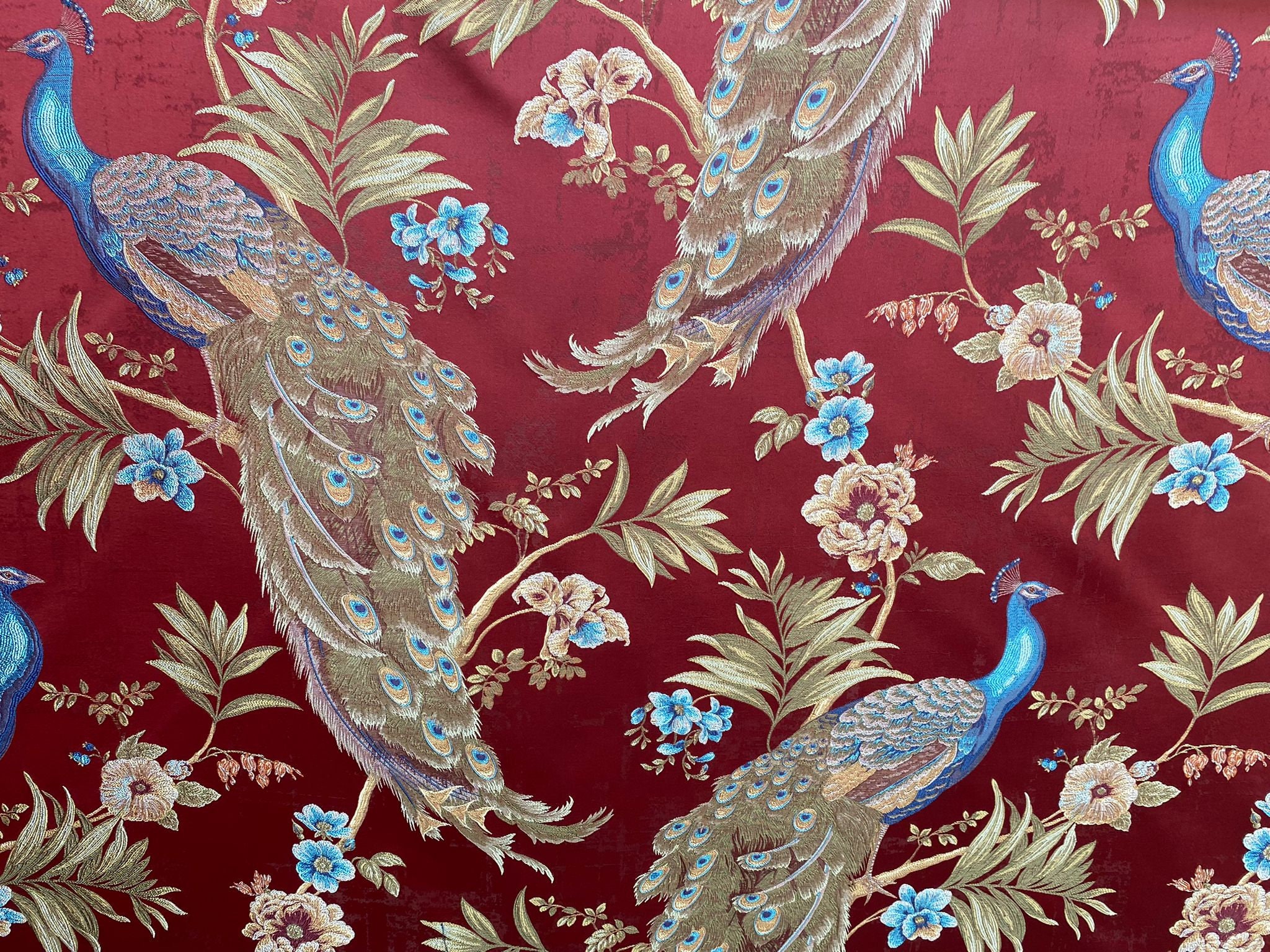 Furniture Upholstery Fabric,tropical Patterned Fabric,burgundy Color