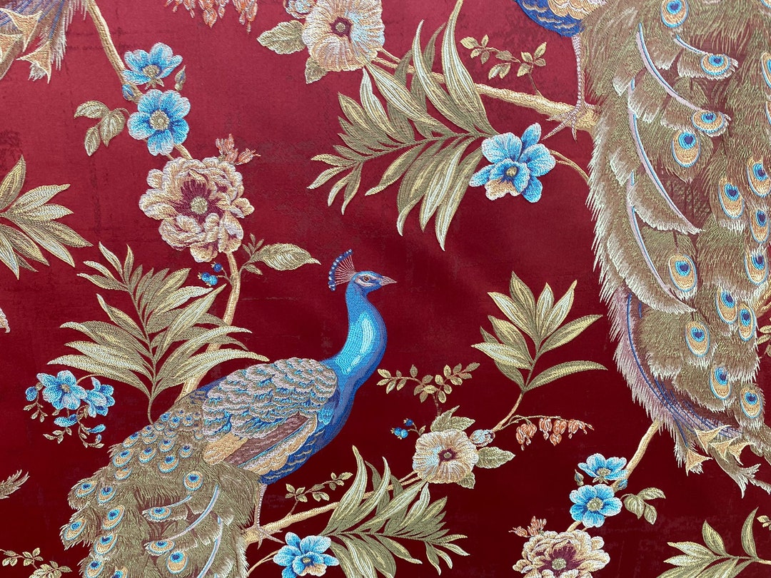 Furniture Upholstery Fabric,tropical Patterned Fabric,burgundy Color