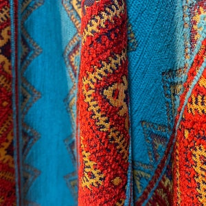 kilim fabric upholstery bohemian blue boho tapestry tribal southwestern turkish navajo moroccan mexican ethnic fabric by the yard meter