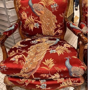 Furniture Upholstery Fabric,Tropical Patterned Fabric,Peacock Flowers Botanical Luxury ,Furniture Upholstery Material,black base peacock