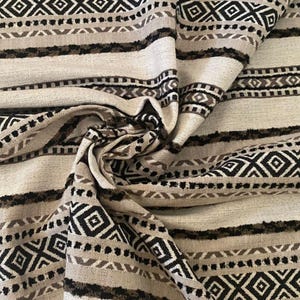 Jute Sack Fabric, Burlap Brown Tassel Weaving Fabric for Sofa,Chair, Curtain, Bench, Bergere, Furniture Boho Home Decor, Fabric by the Yard