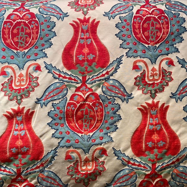 Upholstery Fabric, Uzbek rug pattern, islamic pattern,,Jacquard Fabric,Bohemian Chenille Ottoman Rug Home Decor Tapestry Chair Sofa
