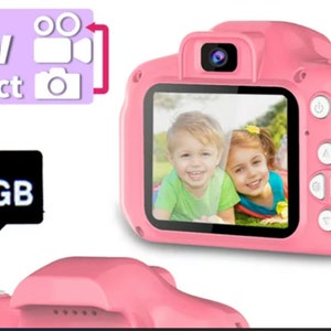 Cámara digital para niños Seckton, regalos de cumpleaños para niñas de 3 a 9 años, cámaras digitales HD, cámara de regalo para niñas con tarjeta SD de 32 GB - Rosa