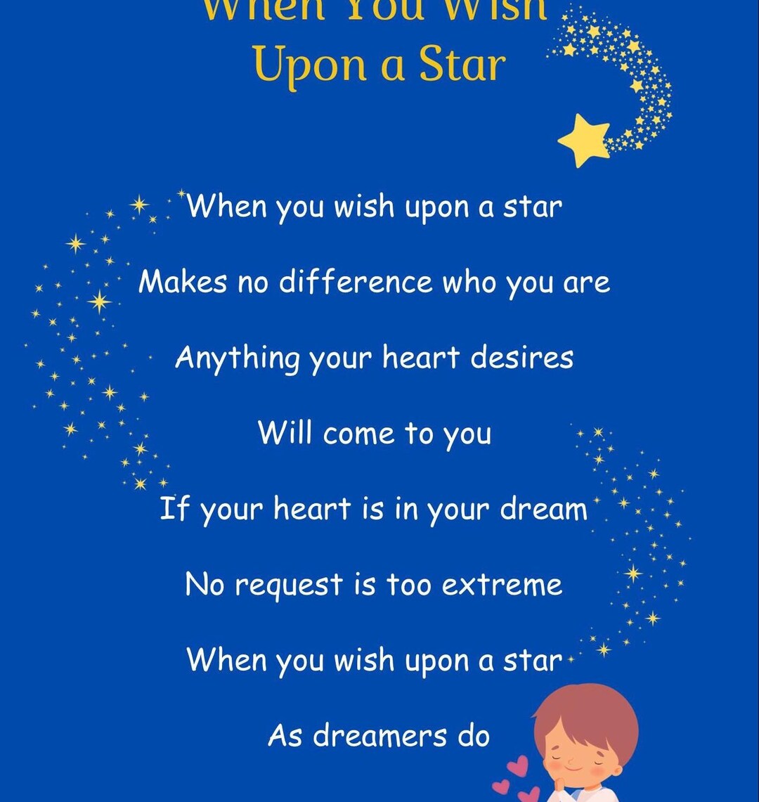 When You Wish Upon a Star Poster: Custom Nursery Wall Art (digital