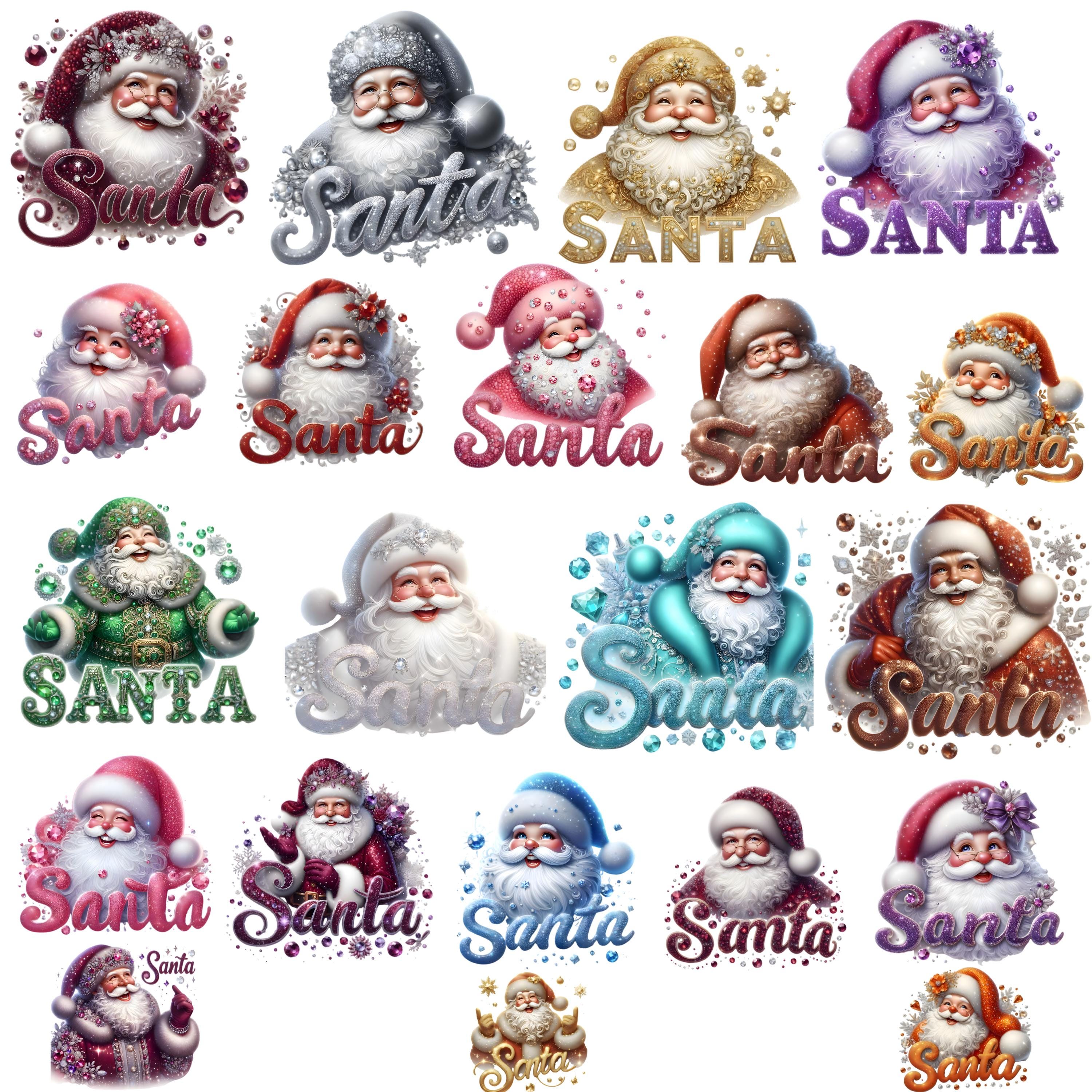 Santa Clipart Bundle Glitter Christmas PNG Images (digital Download) - Etsy