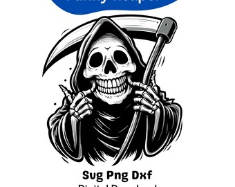 Funny Grim Reaper Clipart: Halloween Dark Humor SVG PNG - Cricut, Sublimation Design