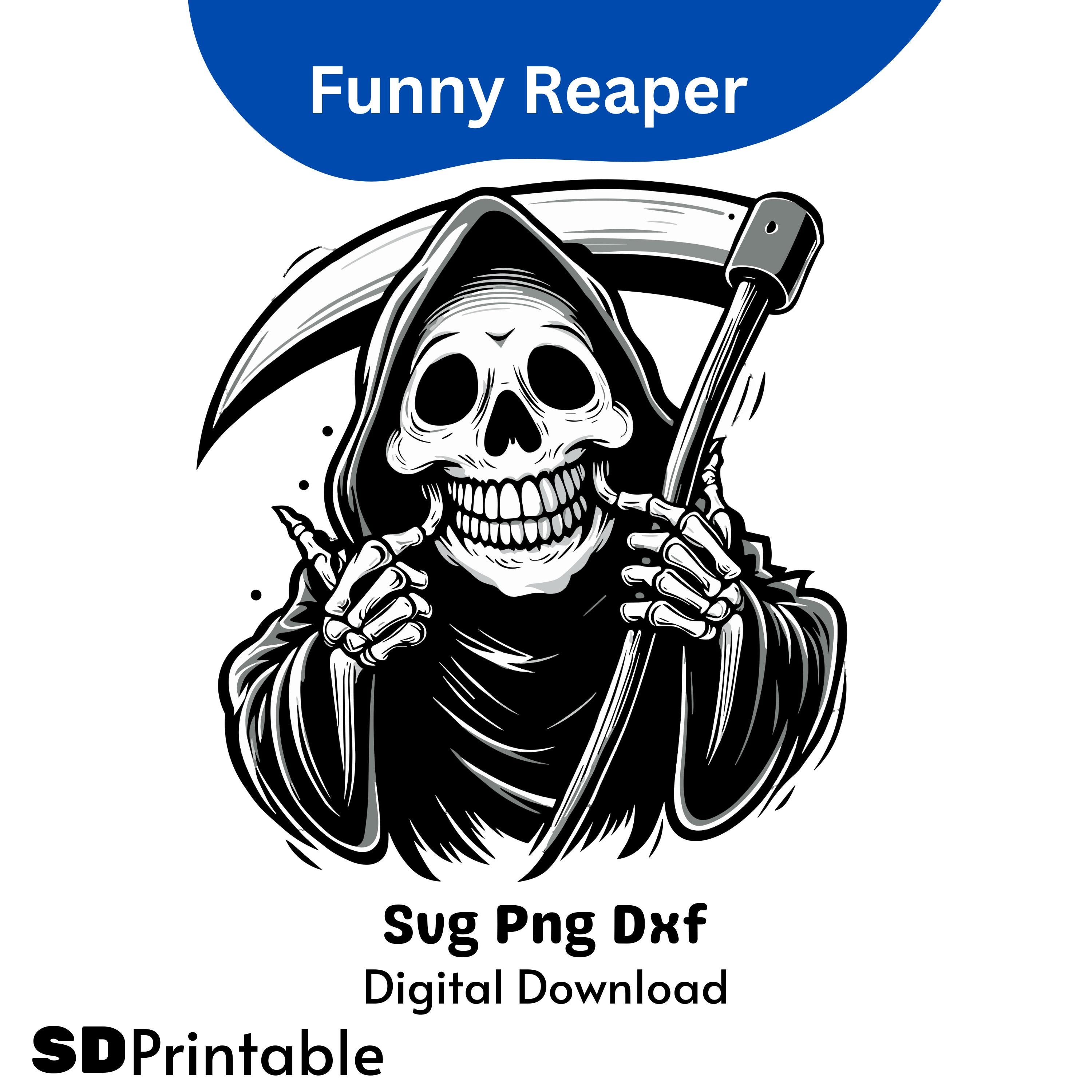 Funny Grim Reaper Clipart: Halloween Dark Humor SVG PNG - Cricut