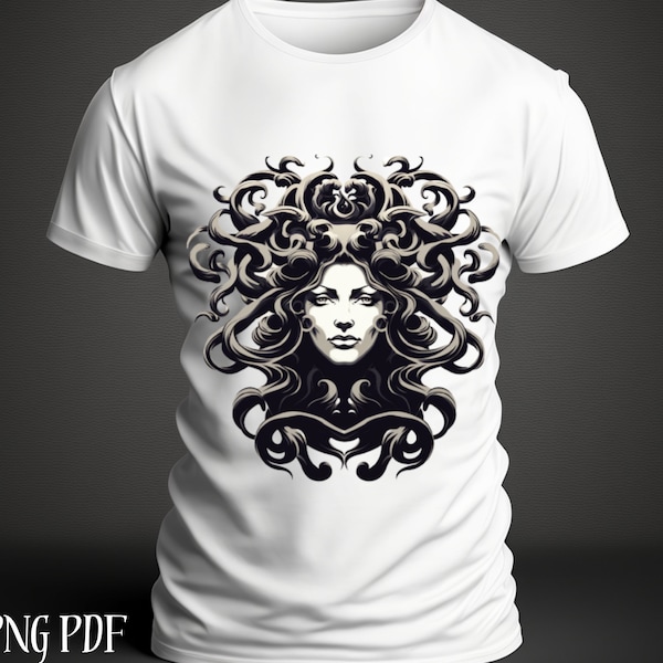 Medusa Shirt Png, Medusa Svg Graphics Tshirt, Gorgona Medusa, Snake Shirt Unisex ,Medusa Head Svg, Greek Mythology, Medusa Design Tee