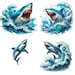 Shark Clipart, Shark PNG, 3D Shark Cliparts, Underwater Art, Printable ...