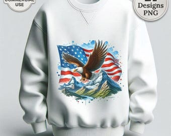 4th of July Eagle PNG, Patriotic American Eagle JPG, Independence Day Sublimation Design, Distressed Flag Eagle Clipart,Digital Download