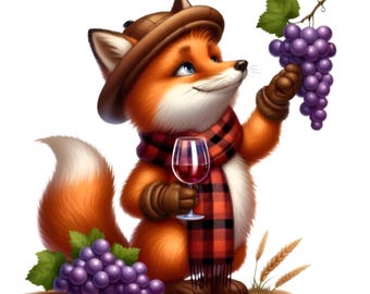 Fall Fox Clipart Bundle Autumn Fox PNG Files Digital Download