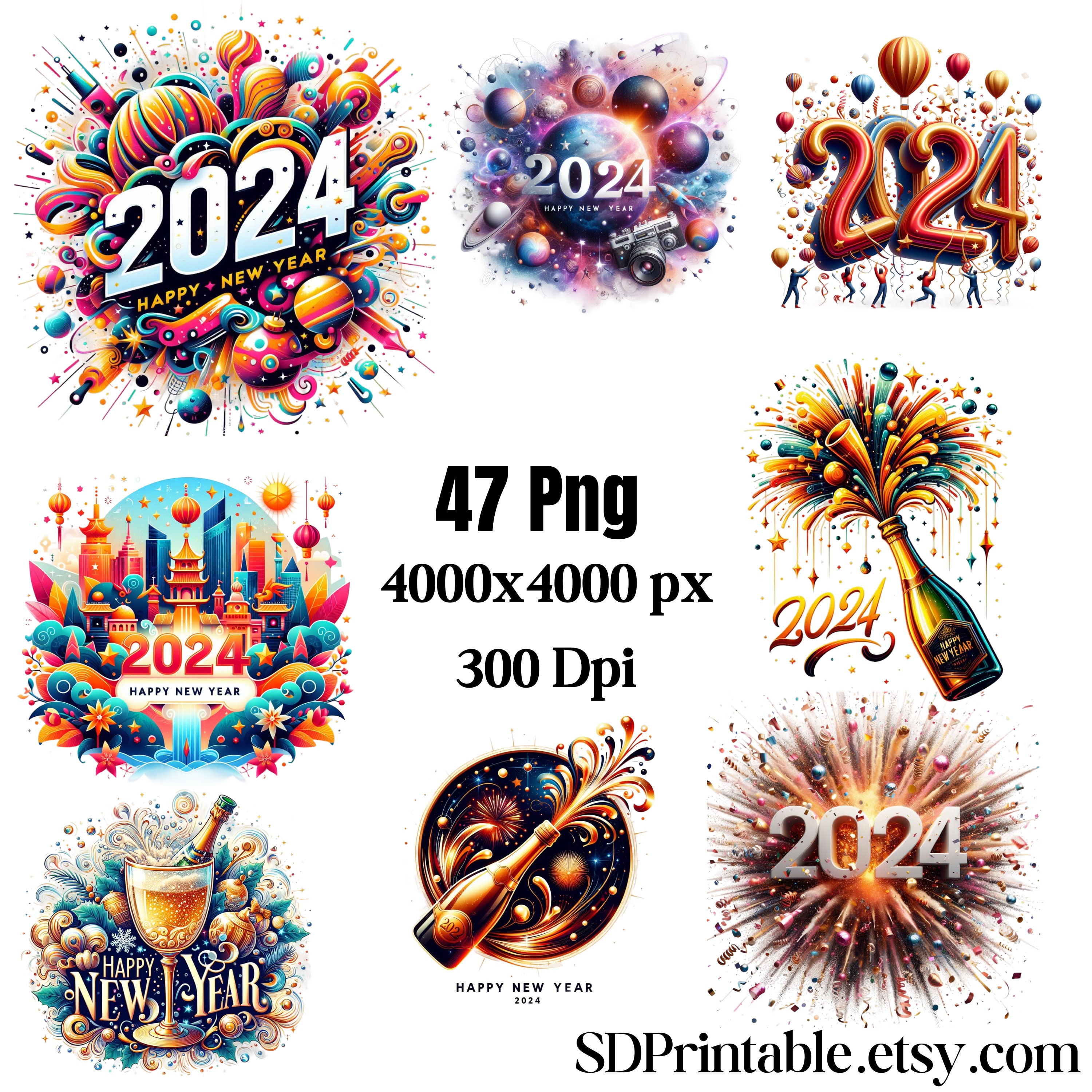Bonne année 2024 12 nouveaux chapitres 365 nouvelles chances 2024 Nouvel An  Sticker | Sticker