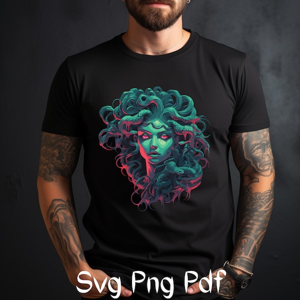 Medusa Shirt Png, Medusa Svg Graphics Tshirt, Gorgona Medusa, Snake Shirt Unisex ,Medusa Head Svg, Greek Mythology, Medusa Design Tee