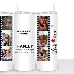 20 oz Family Tumbler, Couple’s Tumbler, Family Cup, Wife and Husband gift, Family gift, Sublimation Tumbler, Picture Photo collage Tumbler